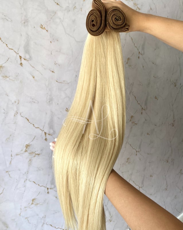 Textura de cabelo liso loiro realista