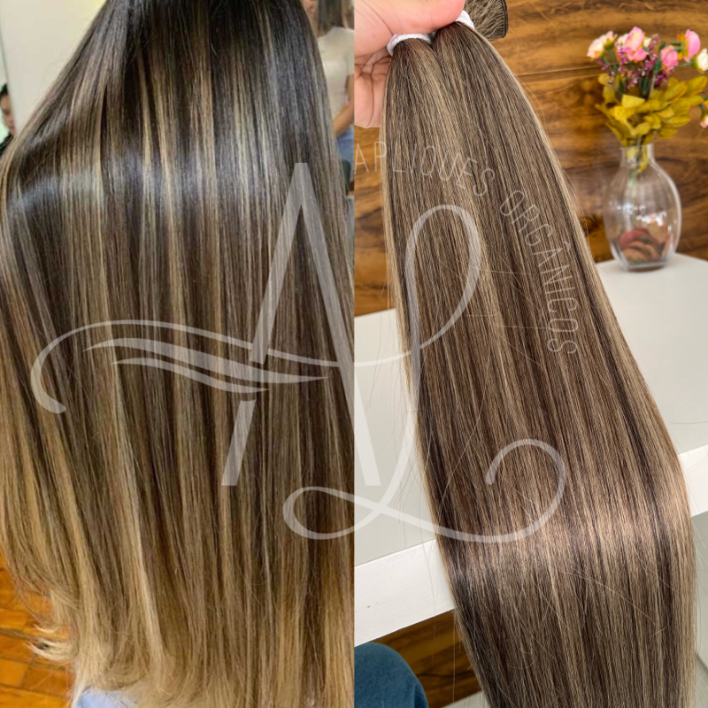 Textura de cabelo liso loiro realista