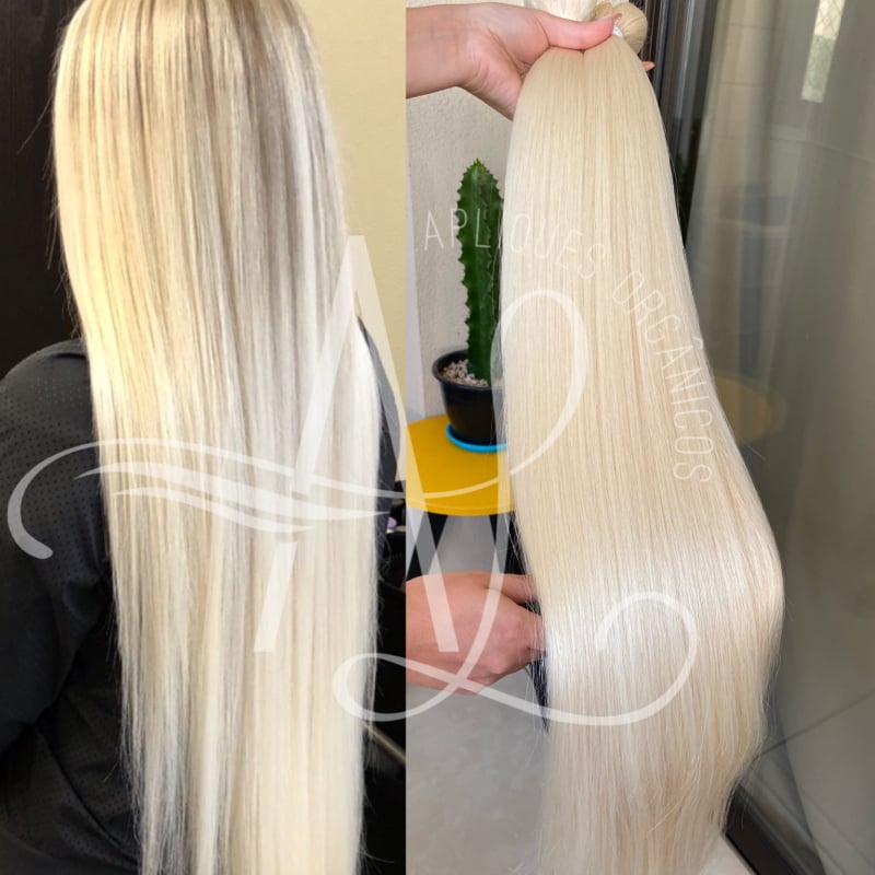 Textura de cabelo liso loiro realista