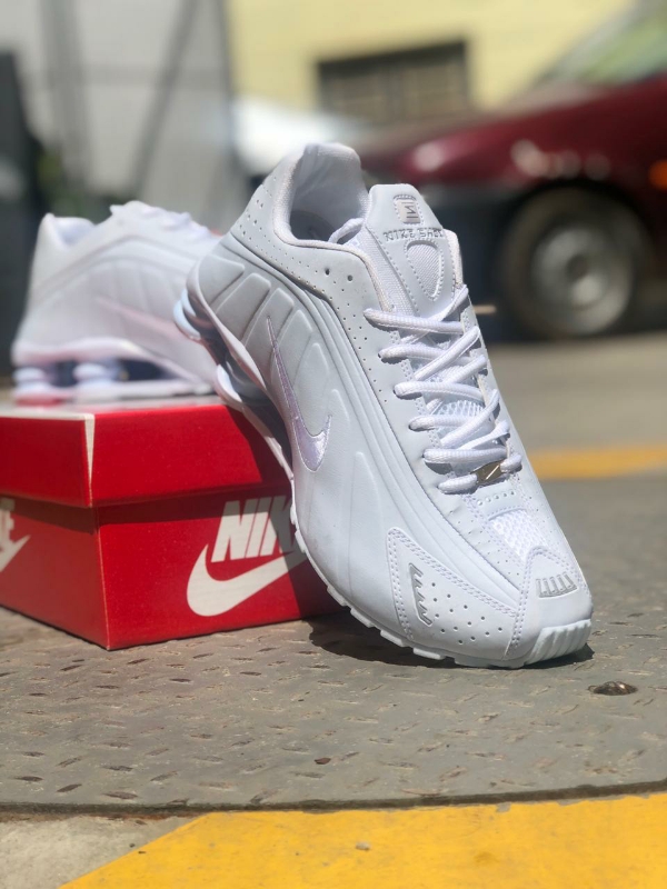 nike shox silver and red