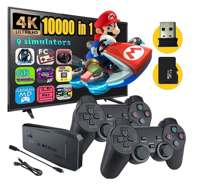 Game Stick - Video Game retrô 10.000 jogos (Incluso 2 Controles