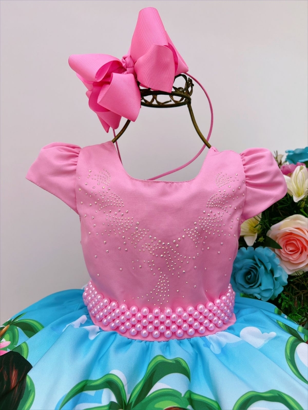 Vestido Moana Baby Rosa Pérola Infantil