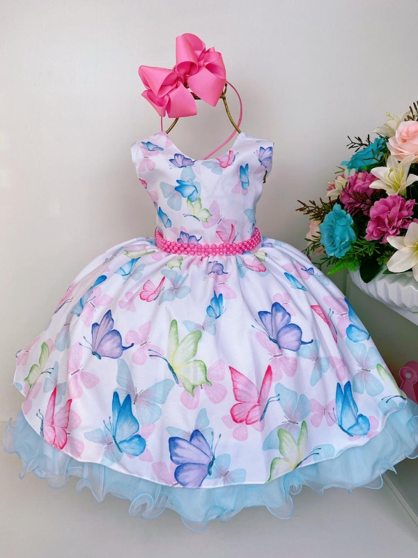 Vestido Infantil Princesa Sofia Luxo Strass Tiara Festa – PequenoLook