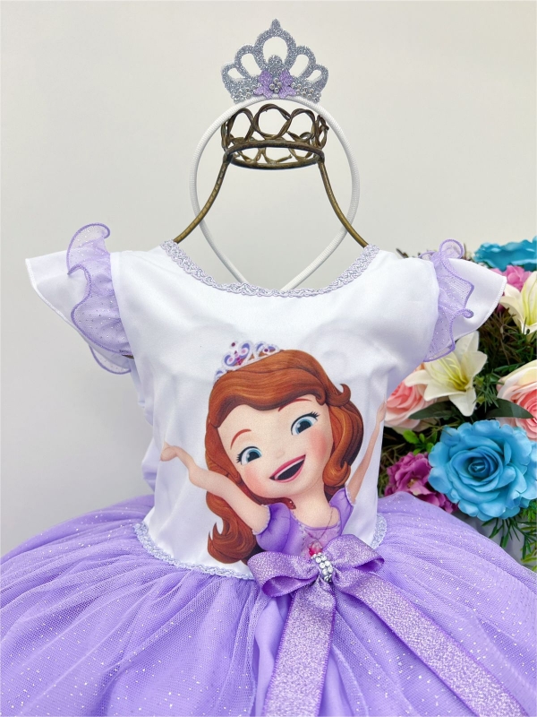 Vestido Infantil Princesa Sofia Temático Luxo Festa Aniversário 1