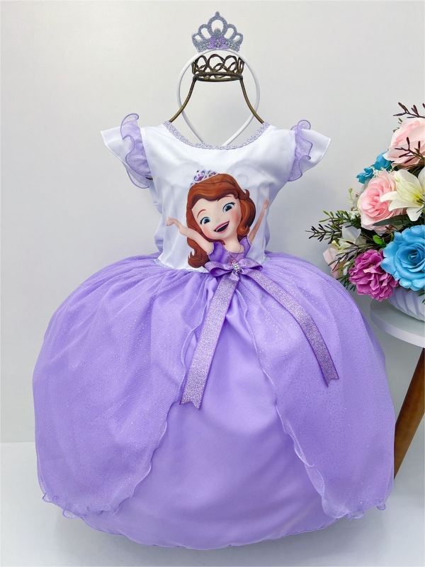 Vestido Infantil Princesa Sofia Jardim das Borboletas